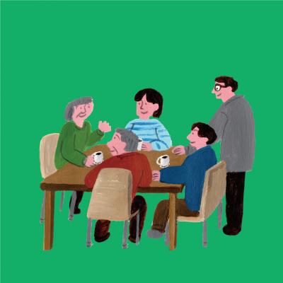 土曜の永国寺カフェのイラスト